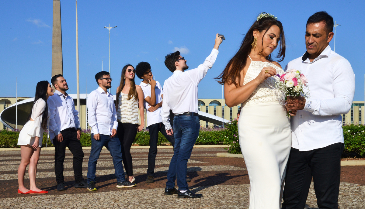 Ensaio romântico com a familiar