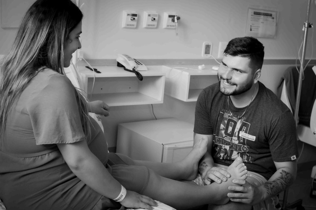 Foto casal gestante em Maternidade Santa casa