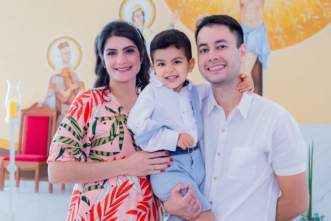 Foto dos padrinhos de batizado da Heloisa