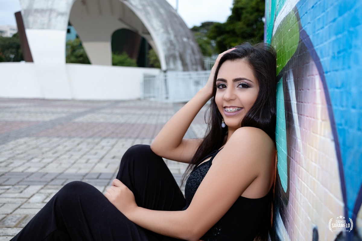 Book de 15 anos da Duda na praça cívica da UFJF em Juiz de Fora