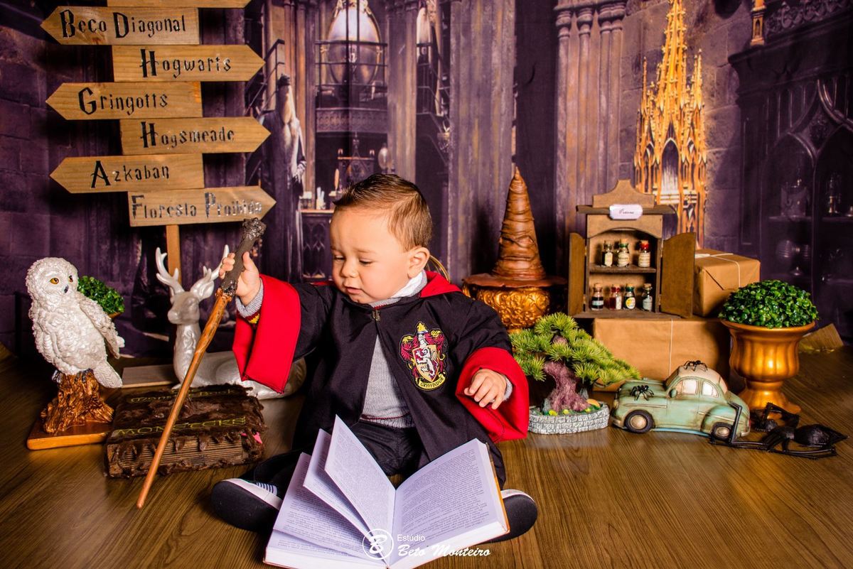 Book fotográfico Infantil - Book de fotos - Book de Criança - Book de Bebê - Book Menina - Book Menino - Book 1 ano -Estúdio Beto Monteiro - Curitiba - smash the cake - harry potter - Noah