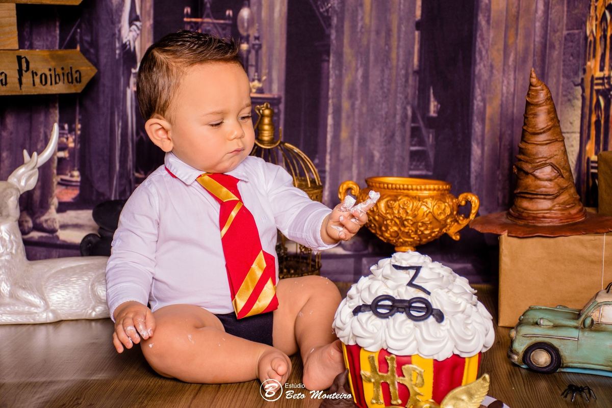 Book fotográfico Infantil - Book de fotos - Book de Criança - Book de Bebê - Book Menina - Book Menino - Book 1 ano -Estúdio Beto Monteiro - Curitiba - smash the cake - harry potter - Noah