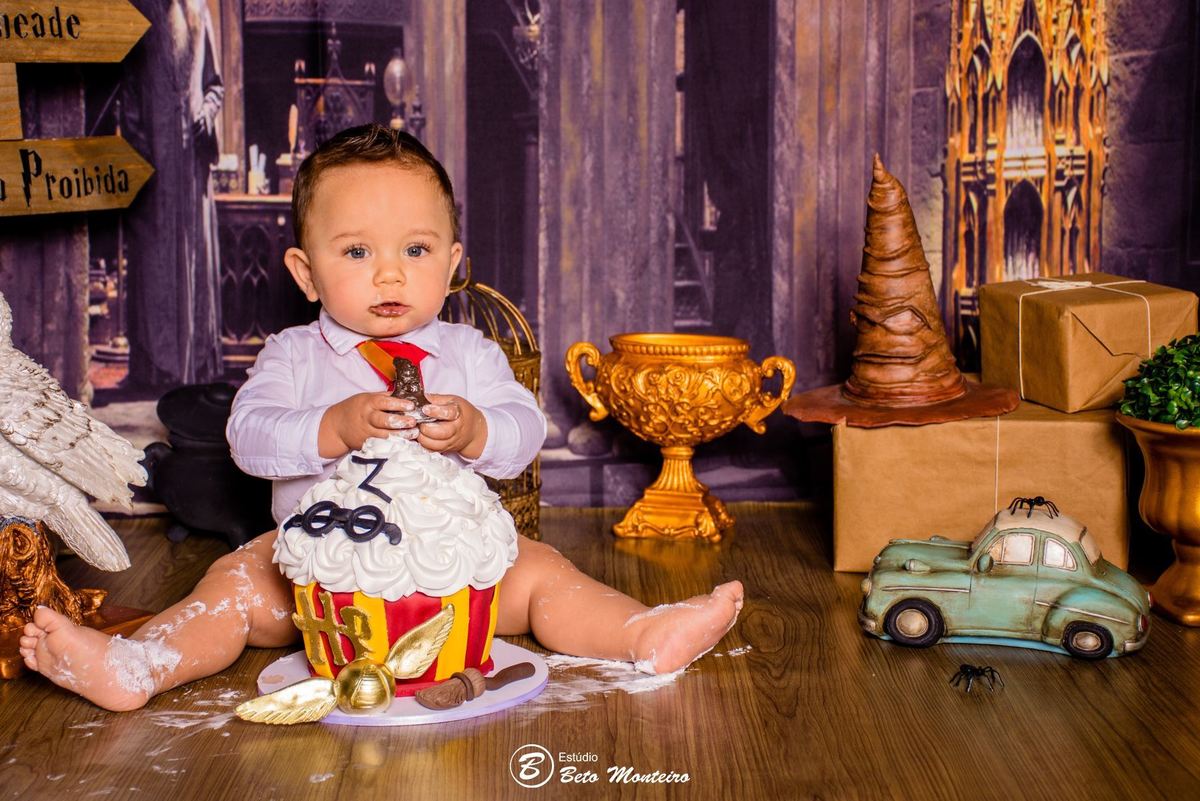 Book fotográfico Infantil - Book de fotos - Book de Criança - Book de Bebê - Book Menina - Book Menino - Book 1 ano -Estúdio Beto Monteiro - Curitiba - smash the cake - harry potter - Noah