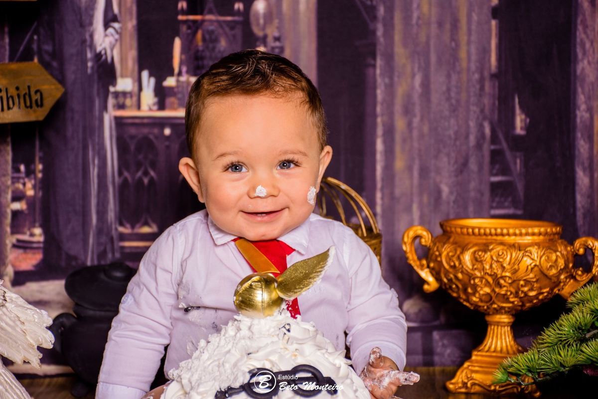 Book fotográfico Infantil - Book de fotos - Book de Criança - Book de Bebê - Book Menina - Book Menino - Book 1 ano -Estúdio Beto Monteiro - Curitiba - smash the cake - harry potter - Noah