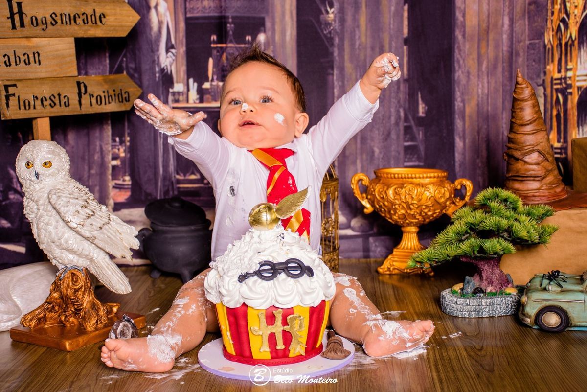 Book fotográfico Infantil - Book de fotos - Book de Criança - Book de Bebê - Book Menina - Book Menino - Book 1 ano -Estúdio Beto Monteiro - Curitiba - smash the cake - harry potter - Noah