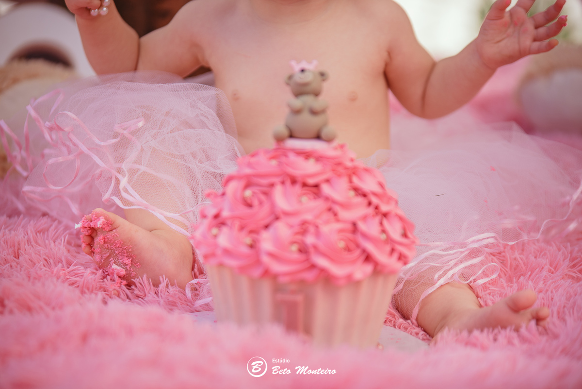 Book fotográfico Infantil - Book de fotos - Book de Criança - Book de Bebê - Book Menina - Book Menino - Book 1 ano - Estúdio Beto Monteiro - Curitiba - smash the cake - Sarah - ursinho rosa - chácara sentinela - smash the cake externo