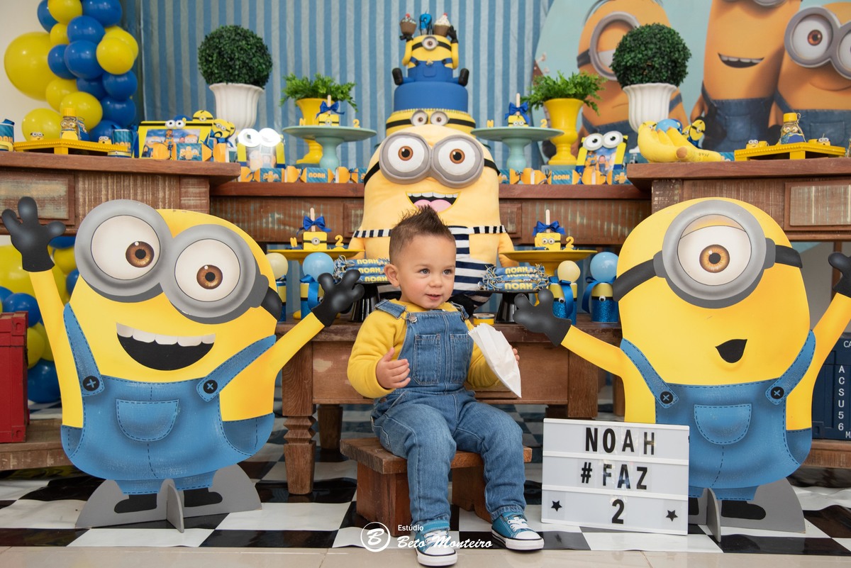 Aniversário infantil - festa infantil - aniversário dos minions - tema dos minions - sessão infantil - aniversário Noah - festa de aniversário dos minions - #noahfaz2