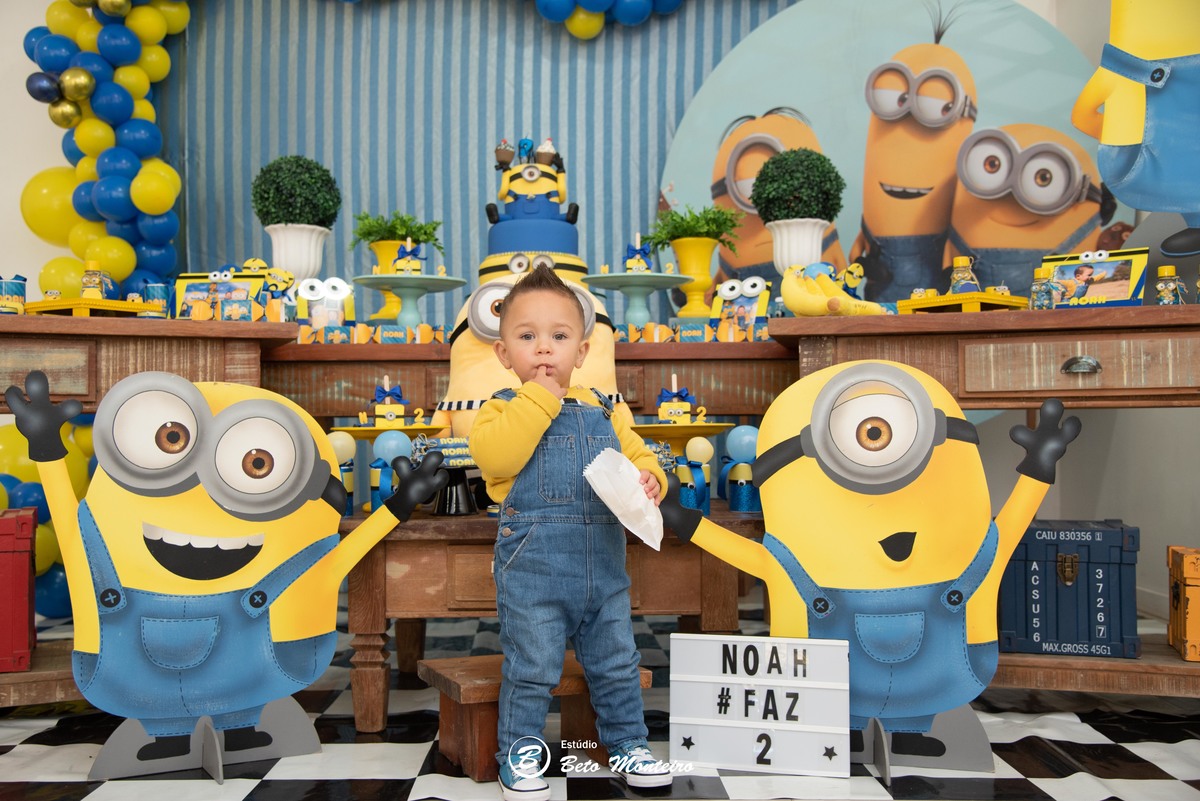 Aniversário infantil - festa infantil - aniversário dos minions - tema dos minions - sessão infantil - aniversário Noah - festa de aniversário dos minions - #noahfaz2