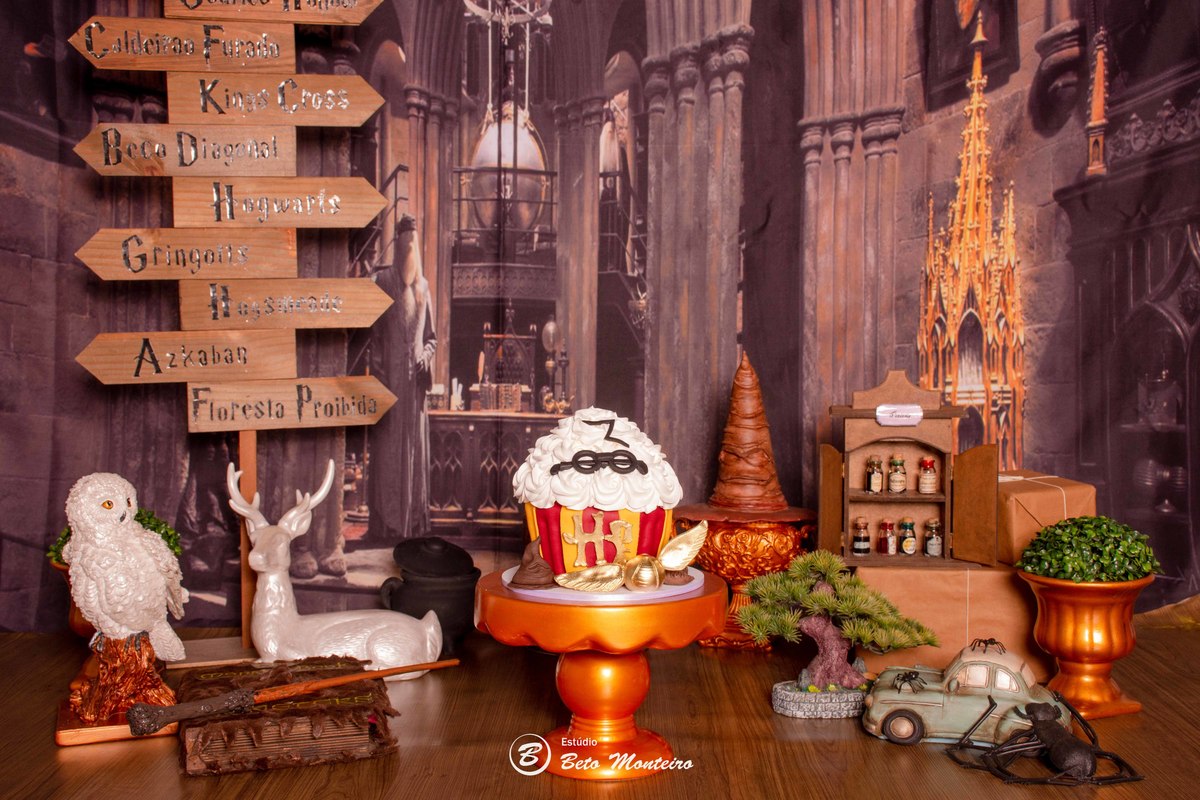 Smash the cake Harry Potter - Book fotográfico Smash the cake - Book de fotos - Book Smash the cake - Book Cake Smash - Book Fruit Smash - Book Smash the fruit - Book de Bebê - Estúdio Beto Monteiro - Curitiba