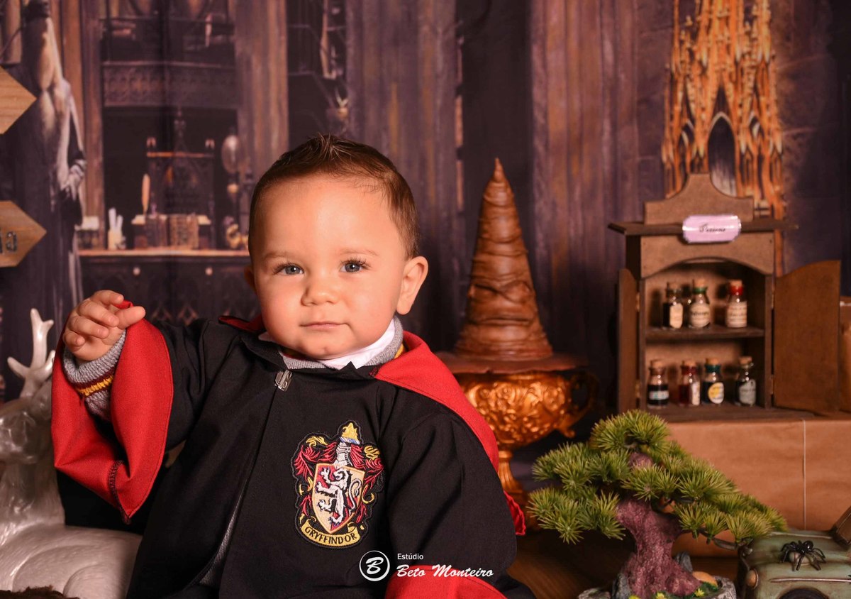 Smash the cake Harry Potter - Book fotográfico Smash the cake - Book de fotos - Book Smash the cake - Book Cake Smash - Book Fruit Smash - Book Smash the fruit - Book de Bebê - Estúdio Beto Monteiro - Curitiba