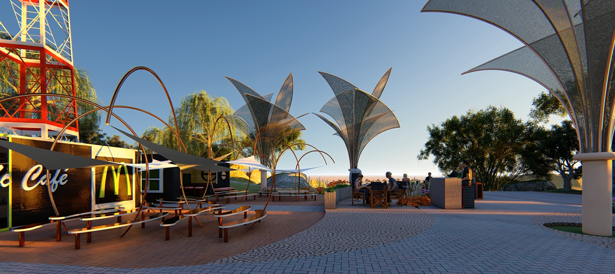 praça de alimentação