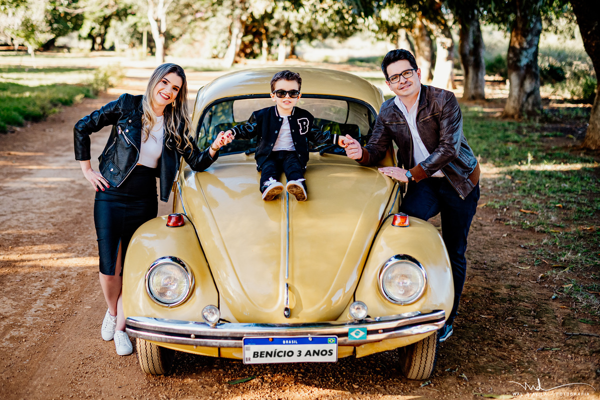 ensaio infantil 3 anos fusca