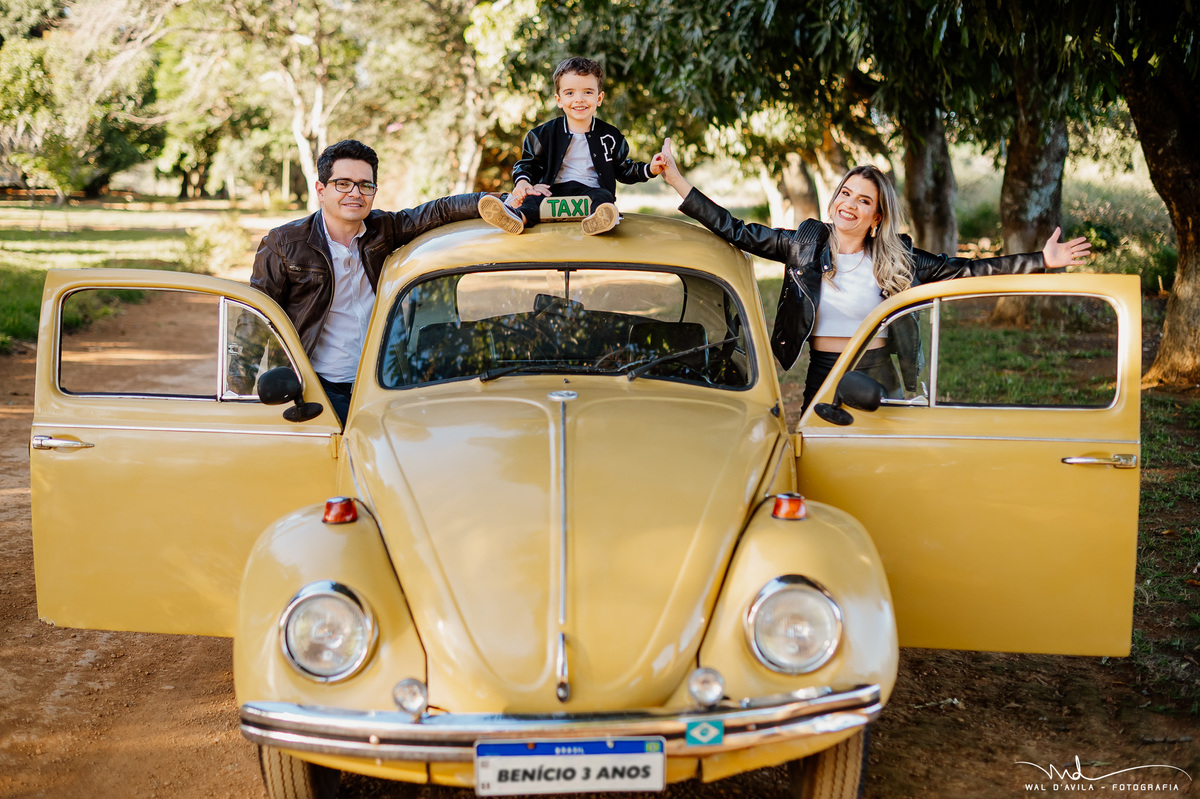 ensaio infantil 3 anos fusca