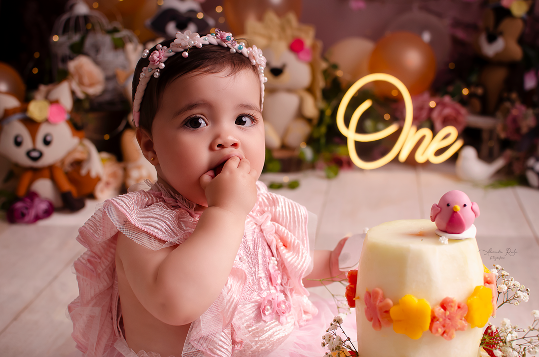 Ensaio Smash the cake realizado no Estudio especializado em Contagem/MG