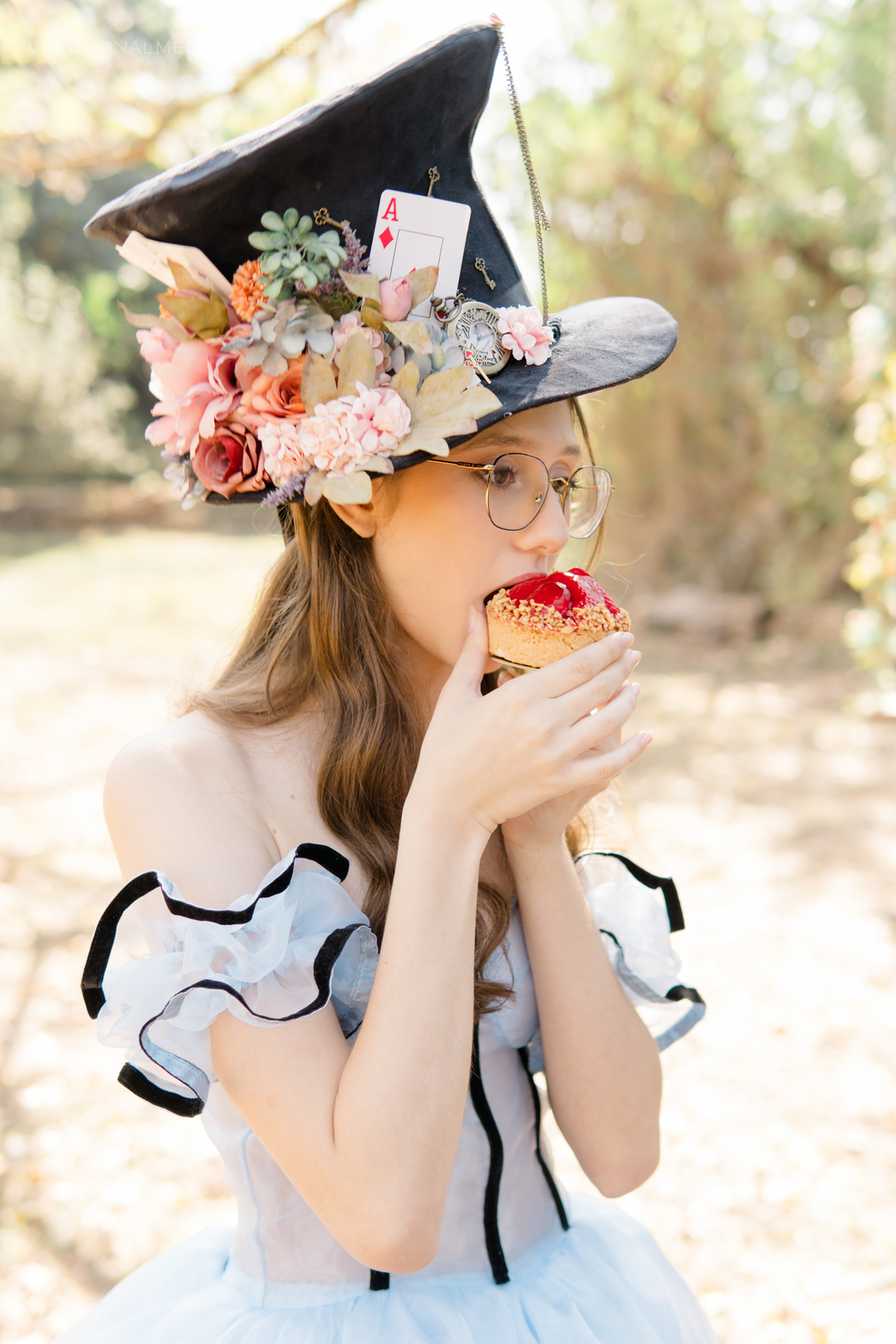 Ensaio fotográfico de 15 anos da Livia em Holambra - Alice no pais das maravilhas 