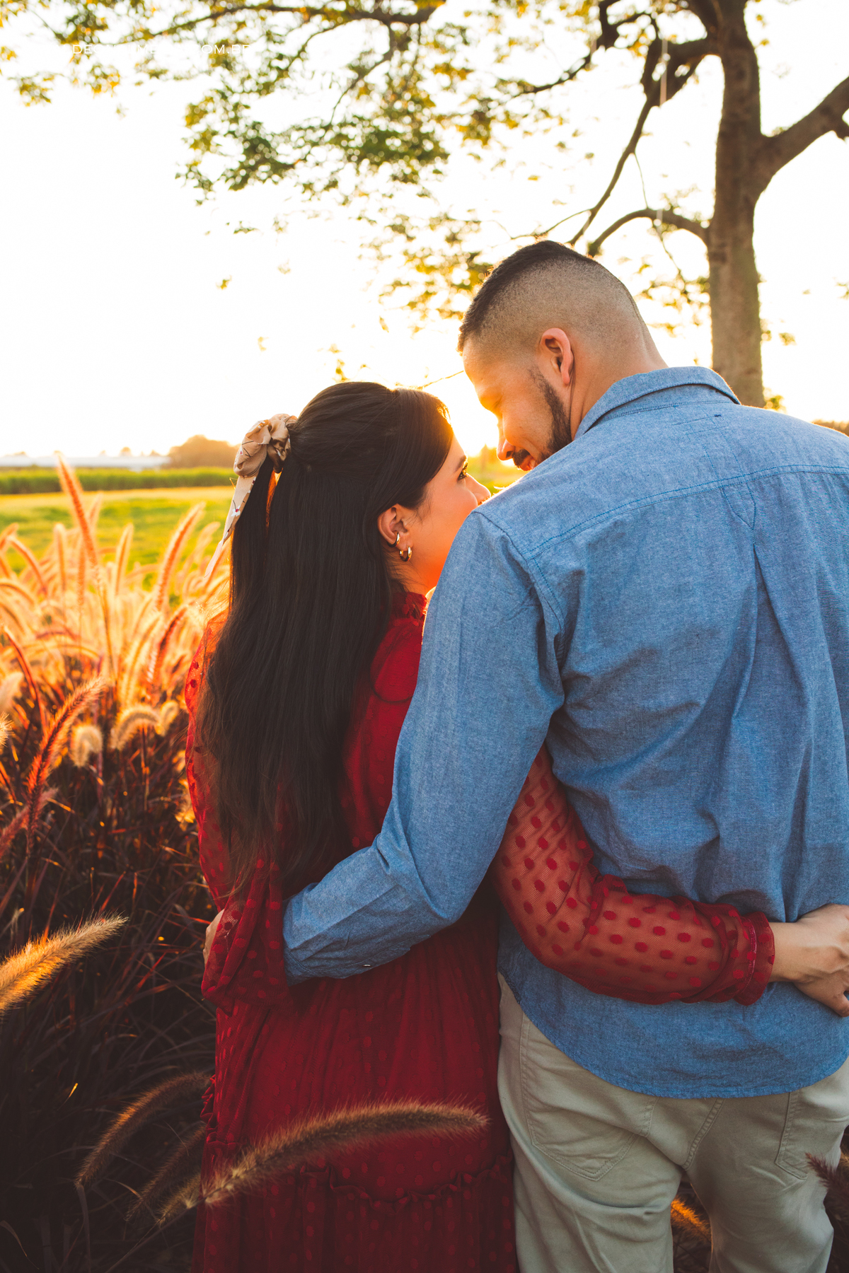 Ensaio de gestante em Holambra no por do sol
