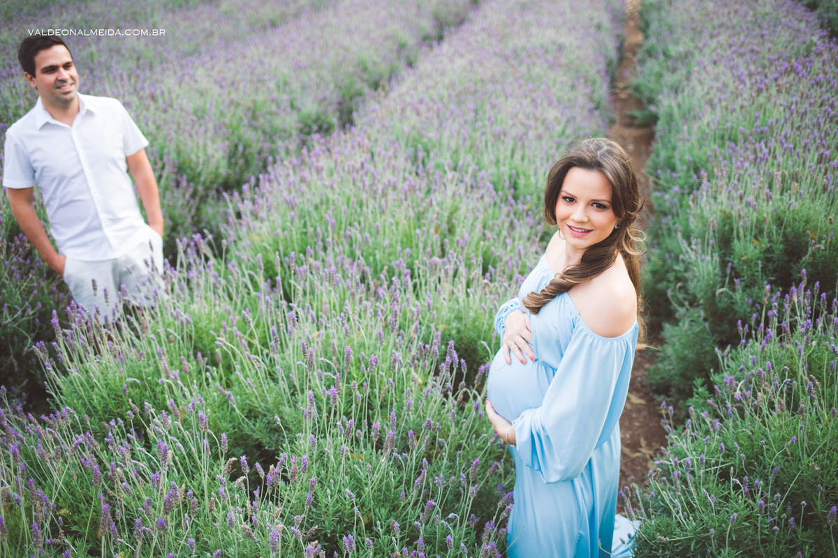 Ensaio de gestante em Holambra em uma plantação de lavanda