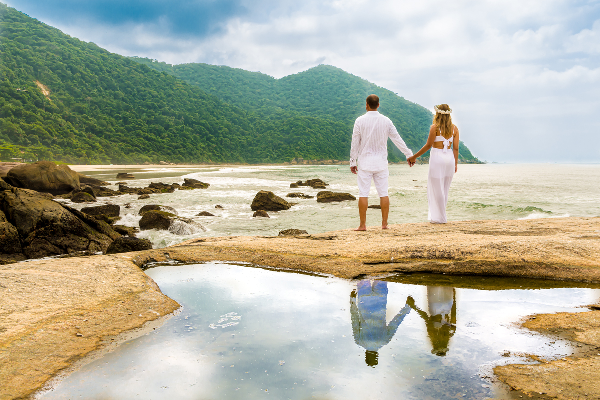 pré-wedding na praia