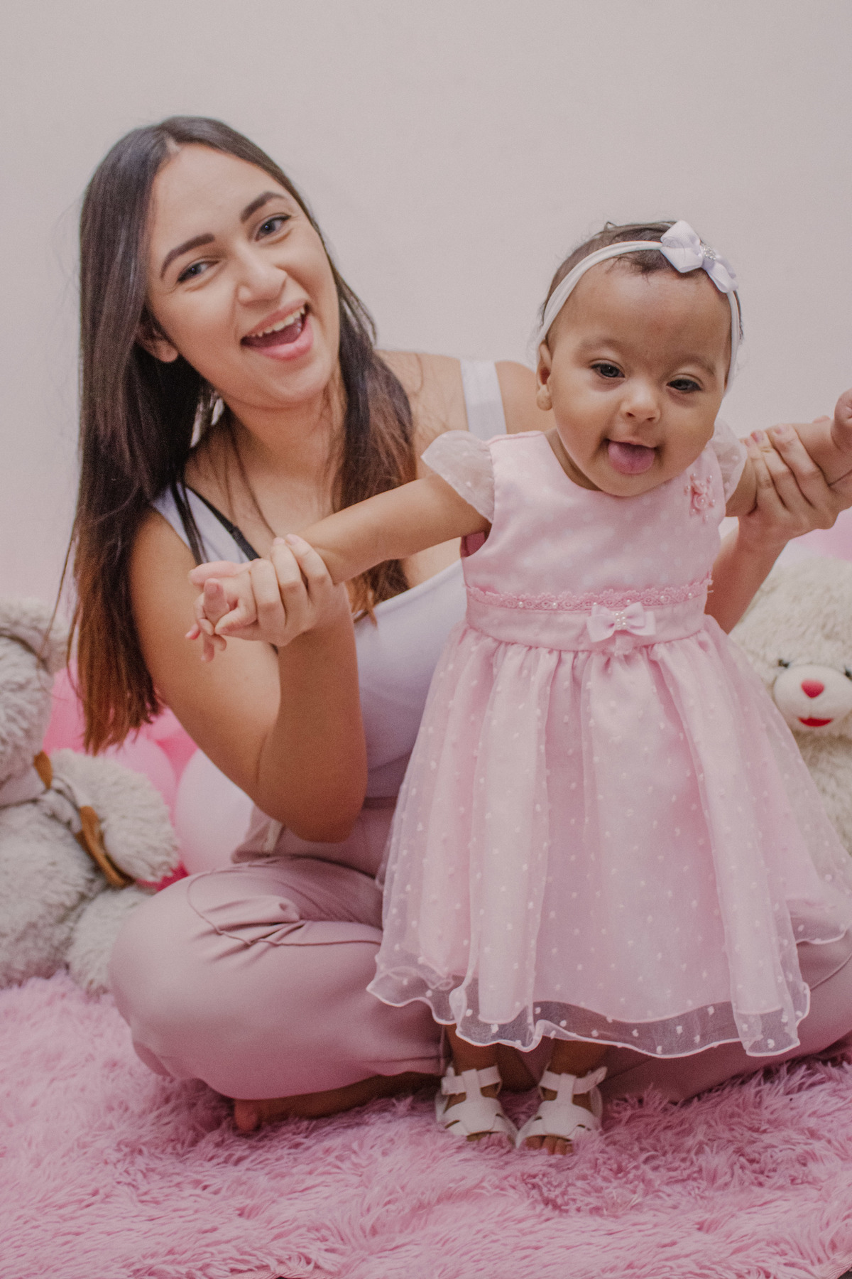 Ensaio fotografico de 1 ano, Smash the cake feminino com a familia  - São Paulo, SP