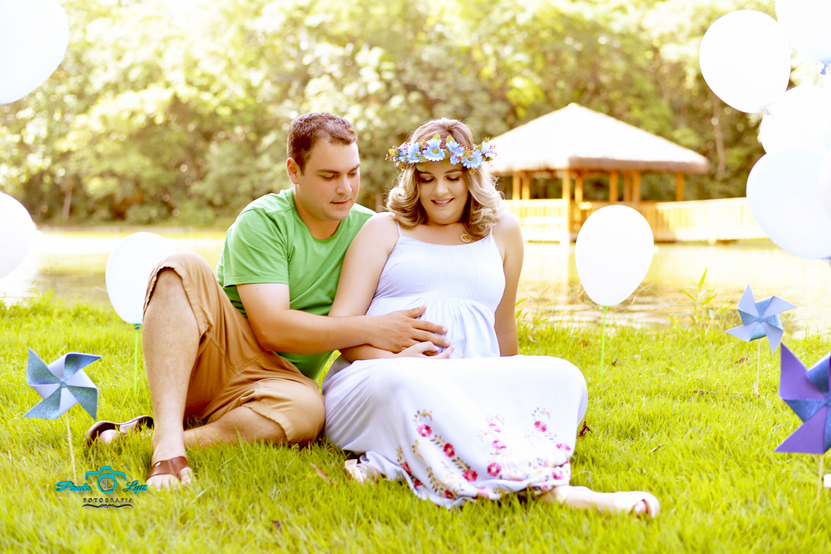 Papai - acariciando a barriga da mamãe do Emanuel 