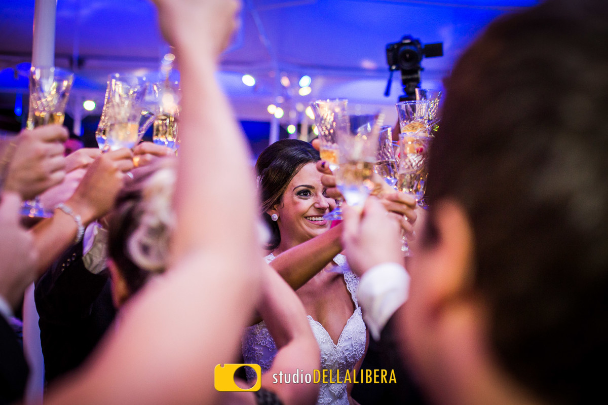 Brinde no casamento dos noivos e padrinhos