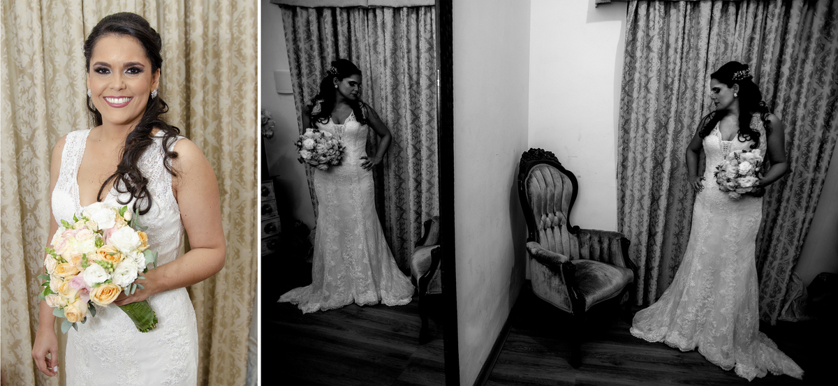 Making of da noiva se arrumando no dia do casamento passando batom com os olhos prontos e o cabelo preso fotografia de casamento em niterói e Rio de janeiro fotógrafo vestido e maquiagem da noiva acessórios para o grande dia