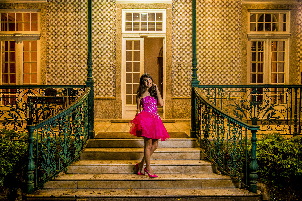 ensaio 15 anos debutante vestido longo rosa pink