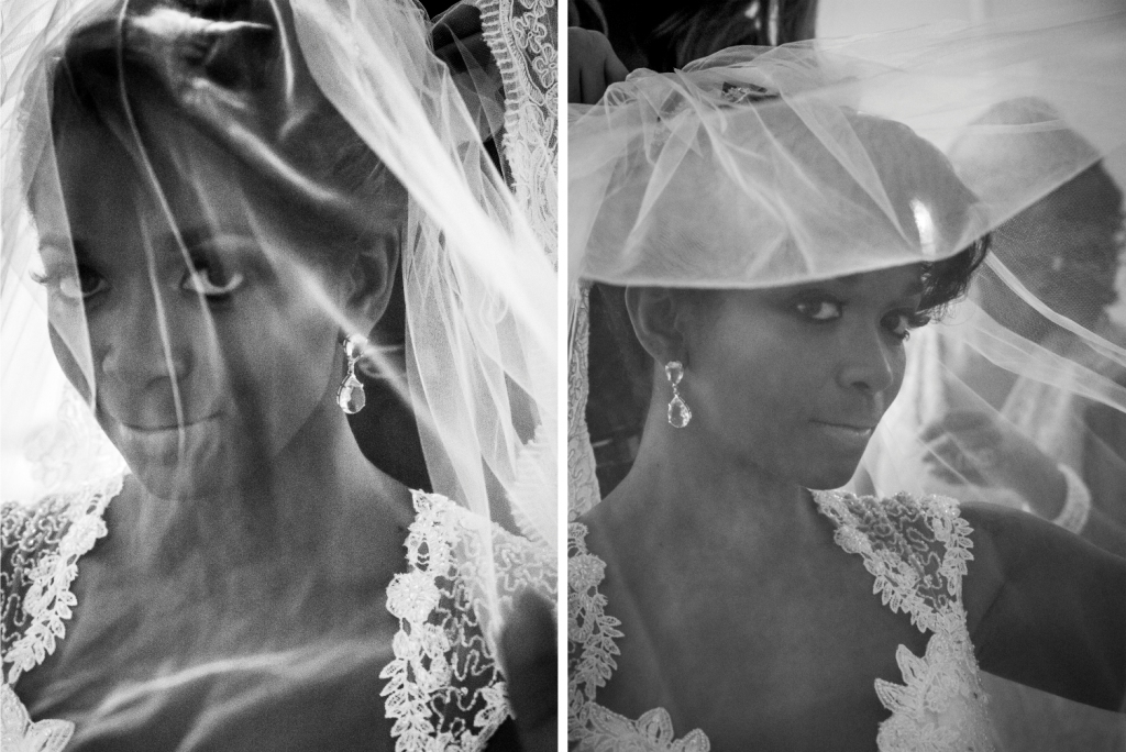 Gilson Freitas Fotógrafo profissional de casamento em Niterói Rio de Janeiro com noiva negra em making of fotografia festa celebração do matrimônio com casal e maquiagem feita por amanda albuquerque vestido e buquê de flores vel e grinalda