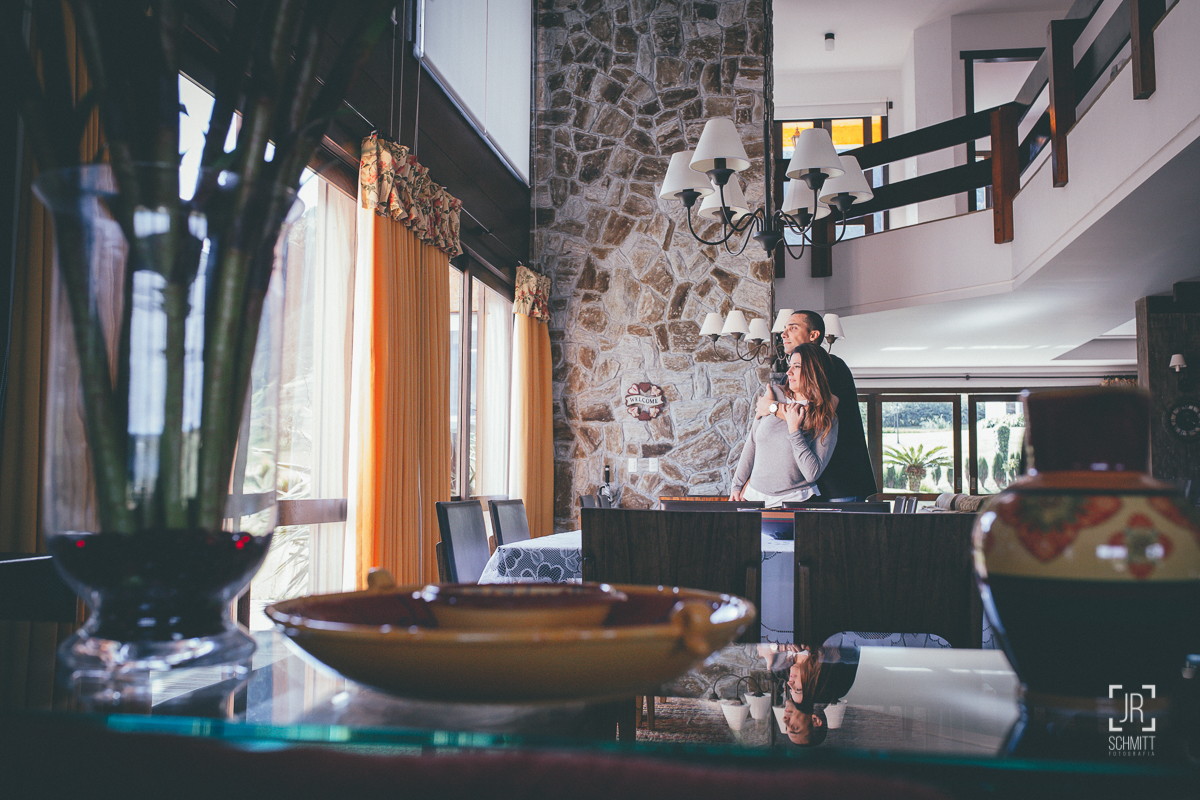 sessão de fotos com lareira