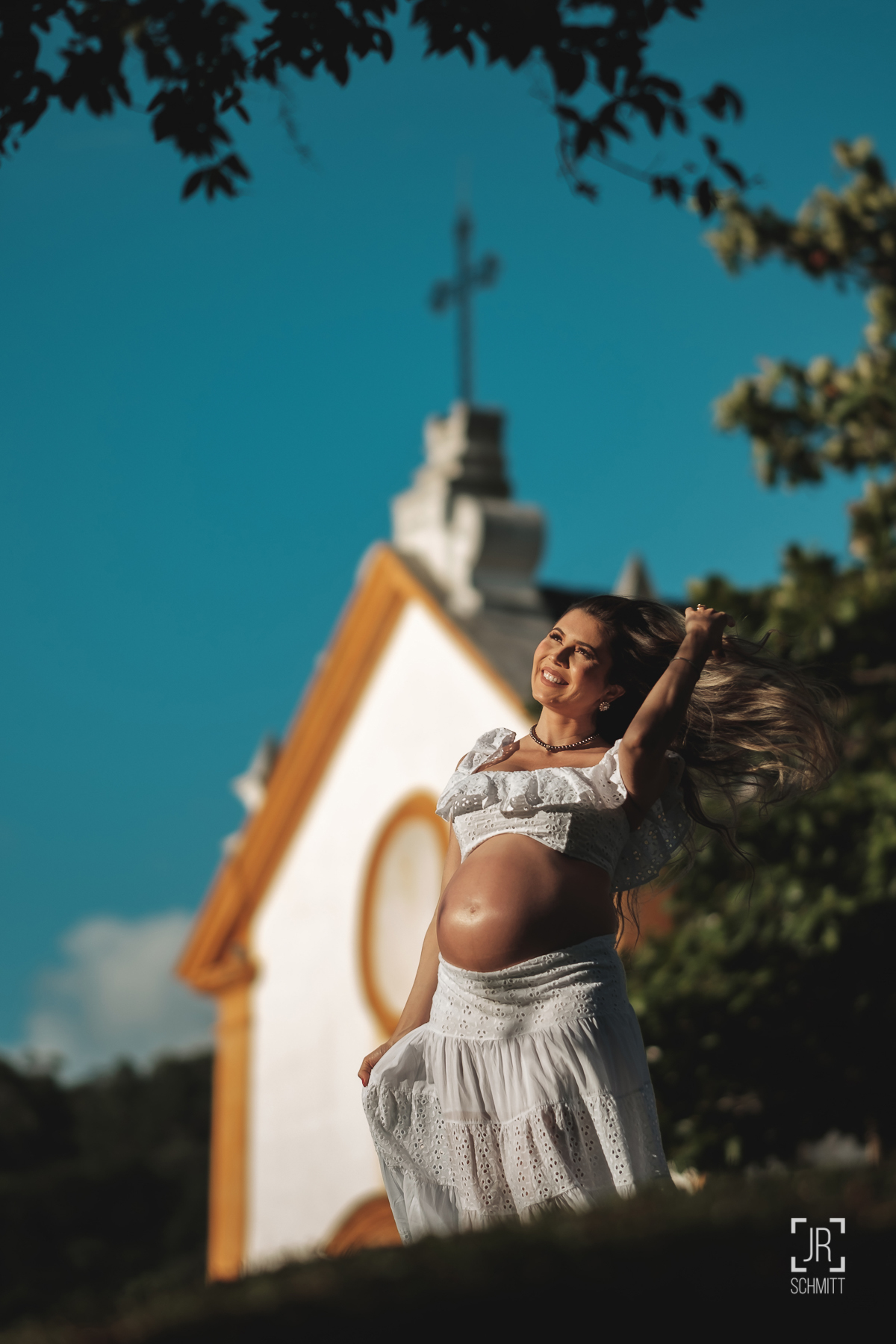 Ensaio gestante na igreja de santo Antônio de Lisboa