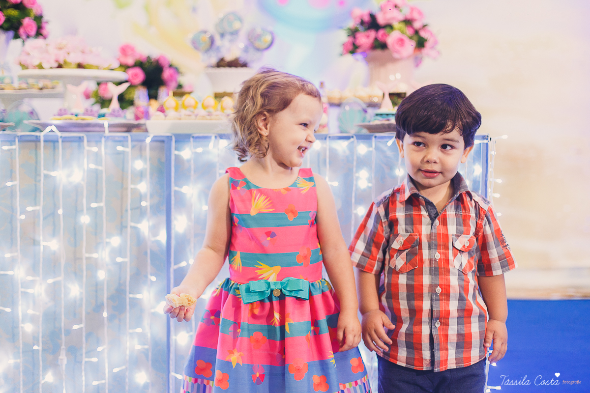 festa no tema sereia, cerimonial Tironi Bambini, Vitória ES, fotografia de aniversário infantil em vitoria ES, fotos no cerimonial Tironi Bambini