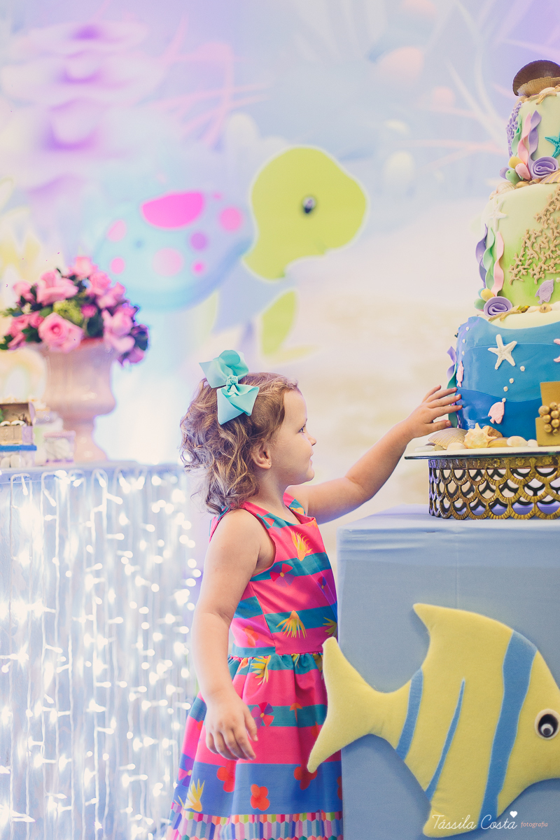 festa no tema sereia, cerimonial Tironi Bambini, Vitória ES, fotografia de aniversário infantil em vitoria ES, fotos no cerimonial Tironi Bambini