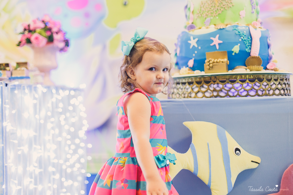 festa no tema sereia, cerimonial Tironi Bambini, Vitória ES, fotografia de aniversário infantil em vitoria ES, fotos no cerimonial Tironi Bambini