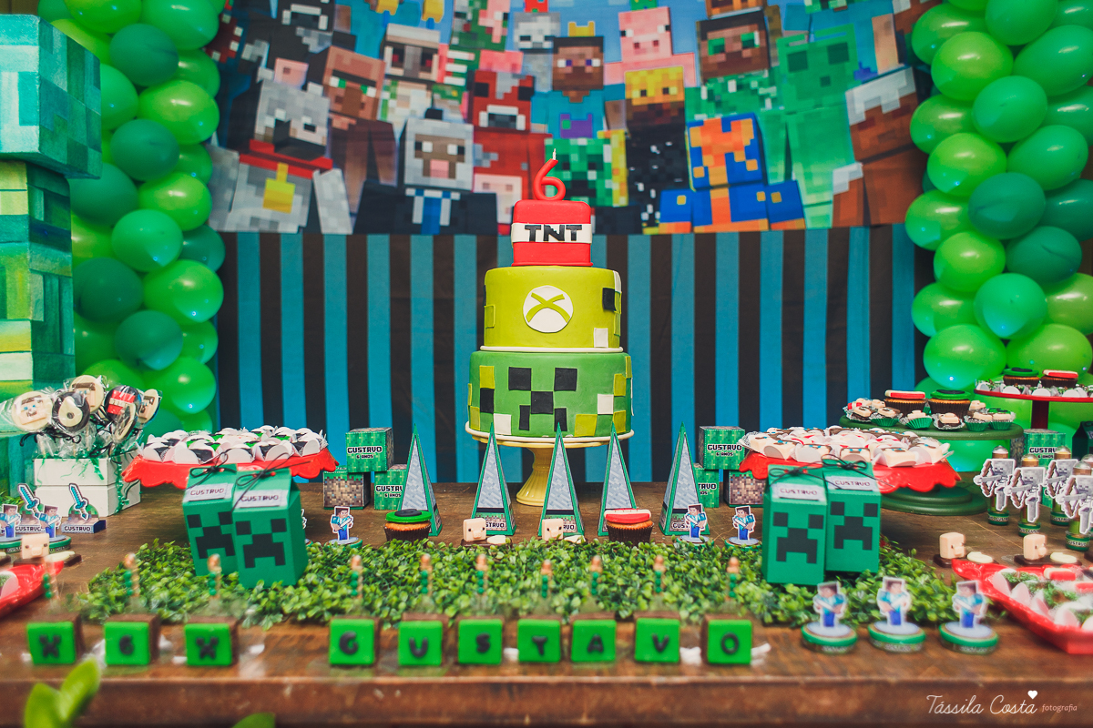Festa de menino no tema minecreft, no cerimonial Oficina de Festas, na Praia da Costa, fotografia de aniversario infantil na Praia da Costa, festa de menino em cerimonial, mãe de menino, decor diferente para menino, 6 anos, festa para 6 anos, decoração 