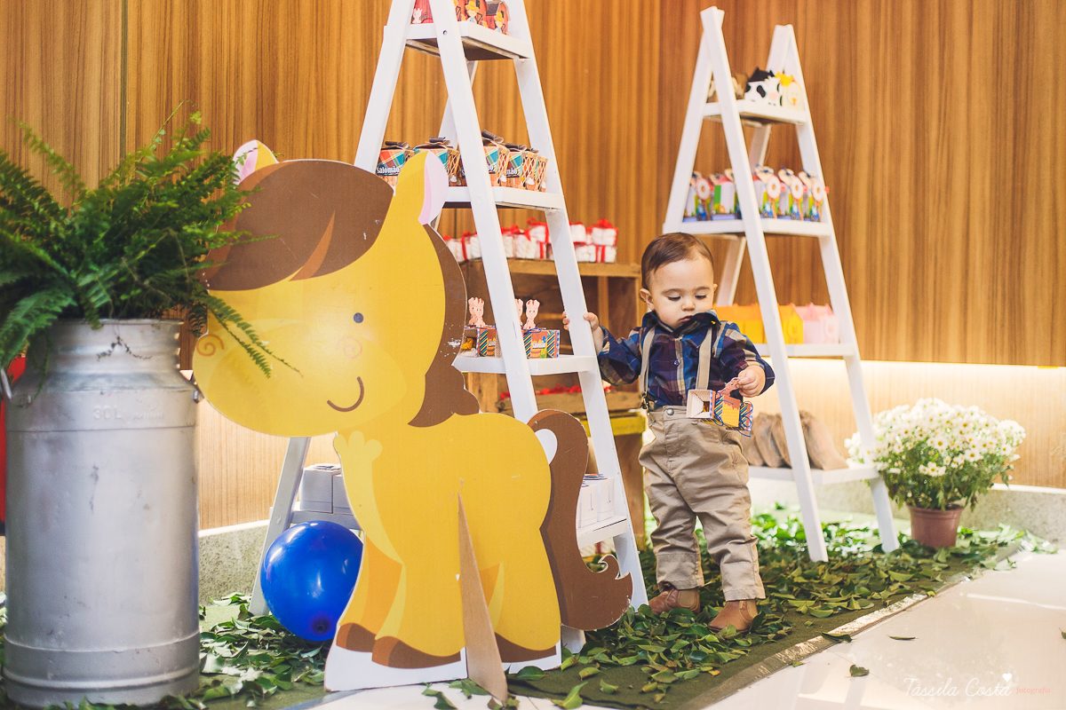 aniversário lindo do Salomão, doces panela de brownie, aniversário de 1 ano no condomínio na Praia de Itaparica, Tássila Costa fotografia, festa no tema fazendinha para meninos