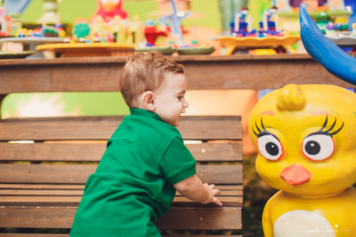 fotografia de festa infantil. no Cerimonial O Mais Legal, em Vitória, Bairro de Fátima, festa de menino, decoração da Galinha Pintadinha, do Cerimonial O Mais Legal, fotos lindas de aniversário infantil em Vitória ES, o que vestir no aniversário do filho