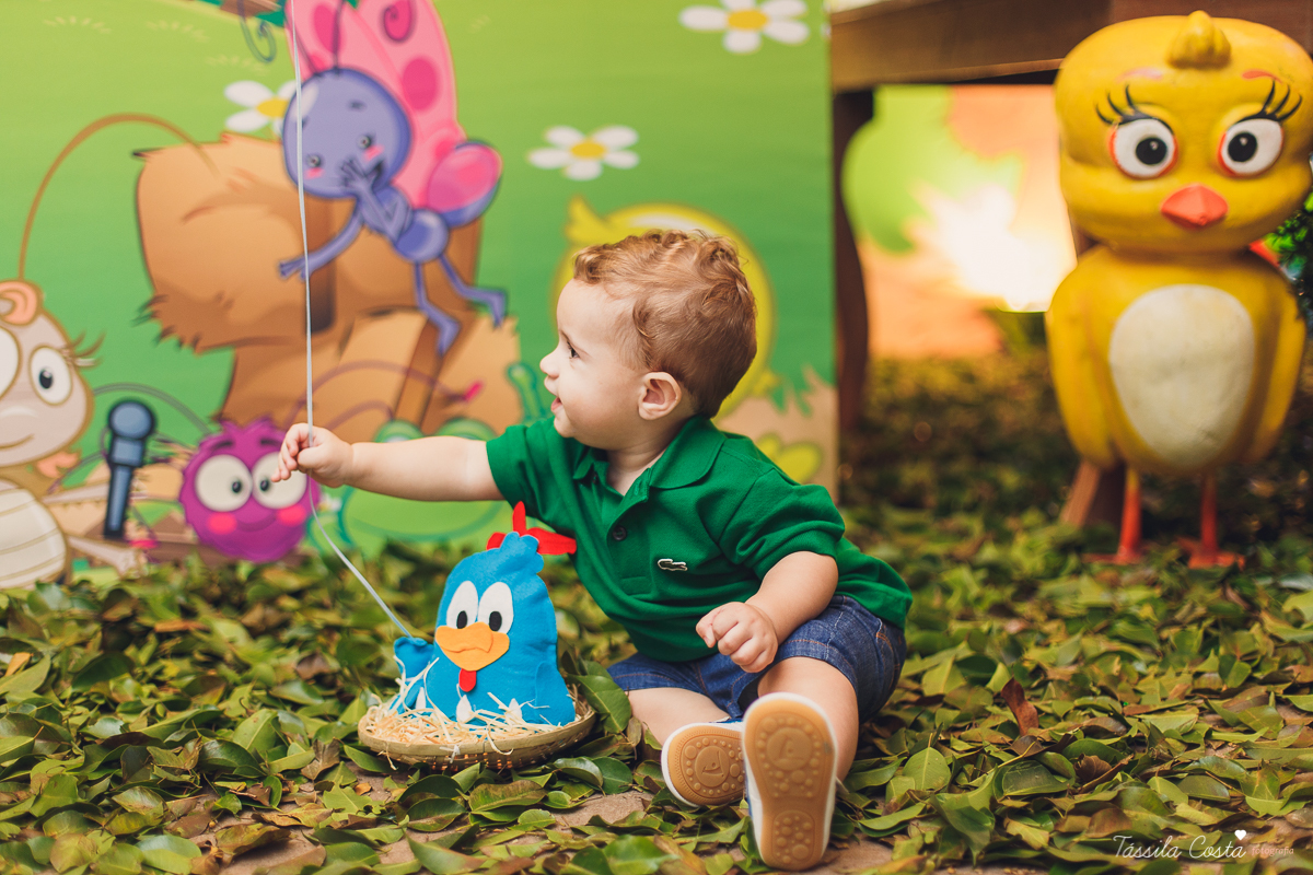 fotografia de festa infantil. no Cerimonial O Mais Legal, em Vitória, Bairro de Fátima, festa de menino, decoração da Galinha Pintadinha, do Cerimonial O Mais Legal, fotos lindas de aniversário infantil em Vitória ES, o que vestir no aniversário do filho