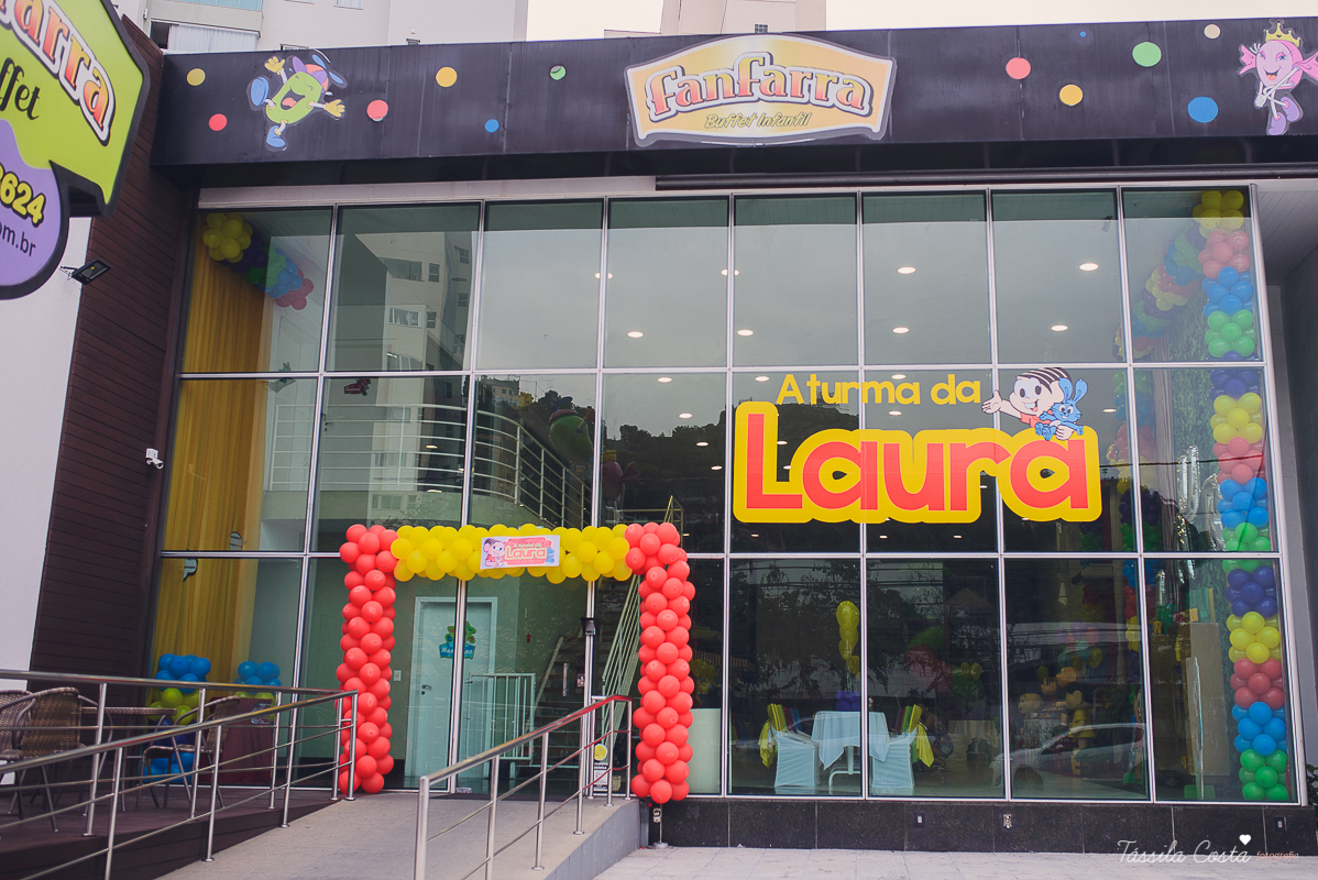 festa linda, no cerimonial Fanfarra, em Bento Ferreira, Vitória, fotos de eventos, festa infantil no tema Turma da Mônica, 3 anos da Laura, filha da chef de cozinha Marcela Bourguignon