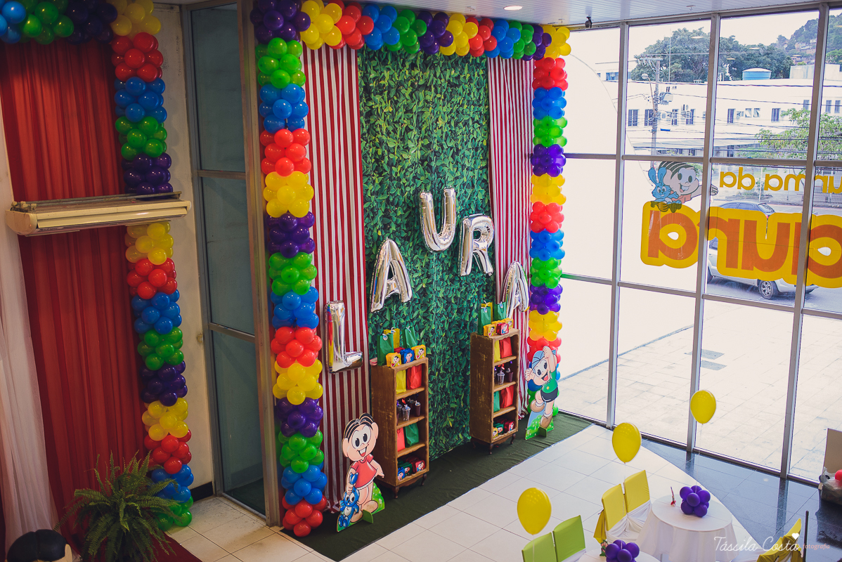 festa linda, no cerimonial Fanfarra, em Bento Ferreira, Vitória, fotos de eventos, festa infantil no tema Turma da Mônica, 3 anos da Laura, filha da chef de cozinha Marcela Bourguignon