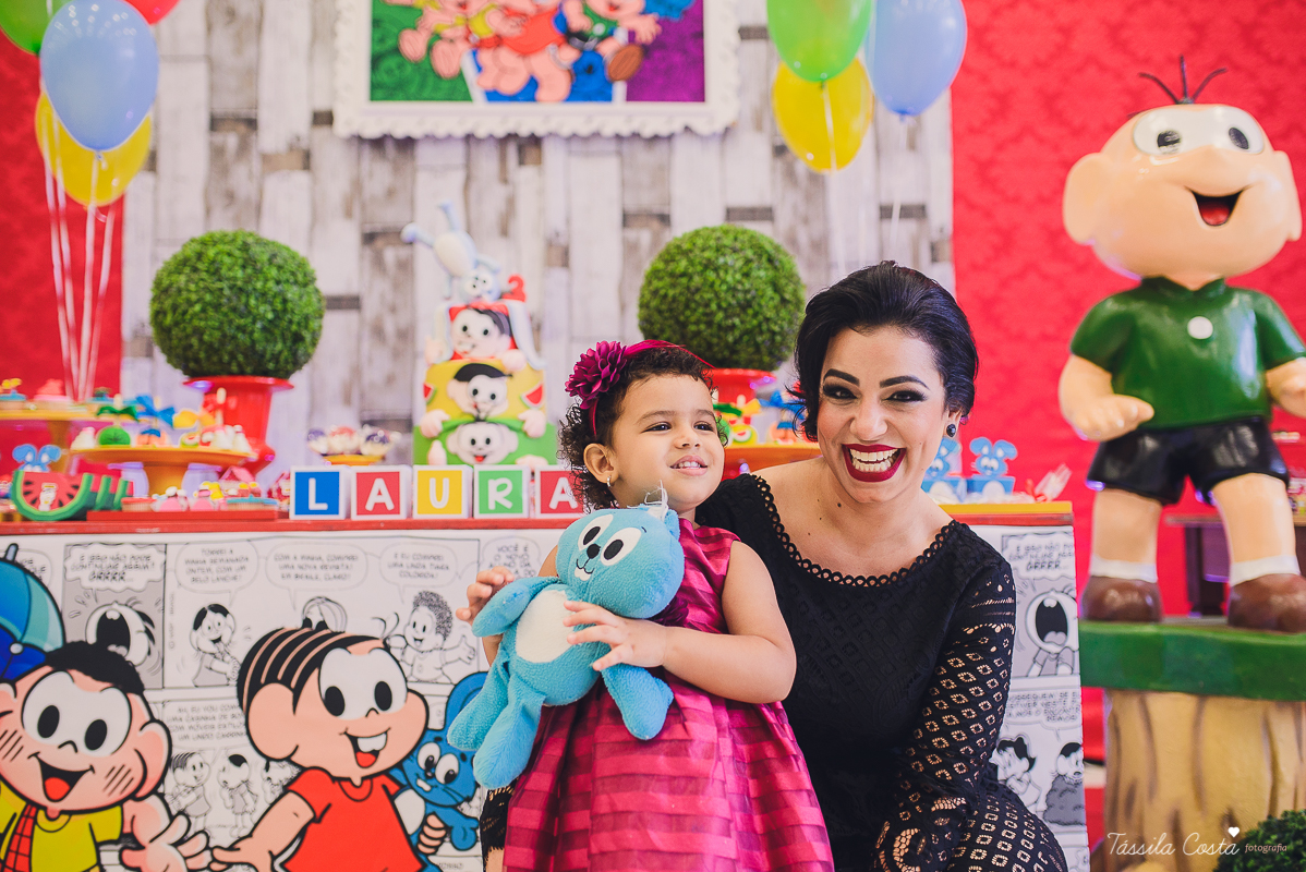 festa linda, no cerimonial Fanfarra, em Bento Ferreira, Vitória, fotos de eventos, festa infantil no tema Turma da Mônica, 3 anos da Laura, filha da chef de cozinha Marcela Bourguignon