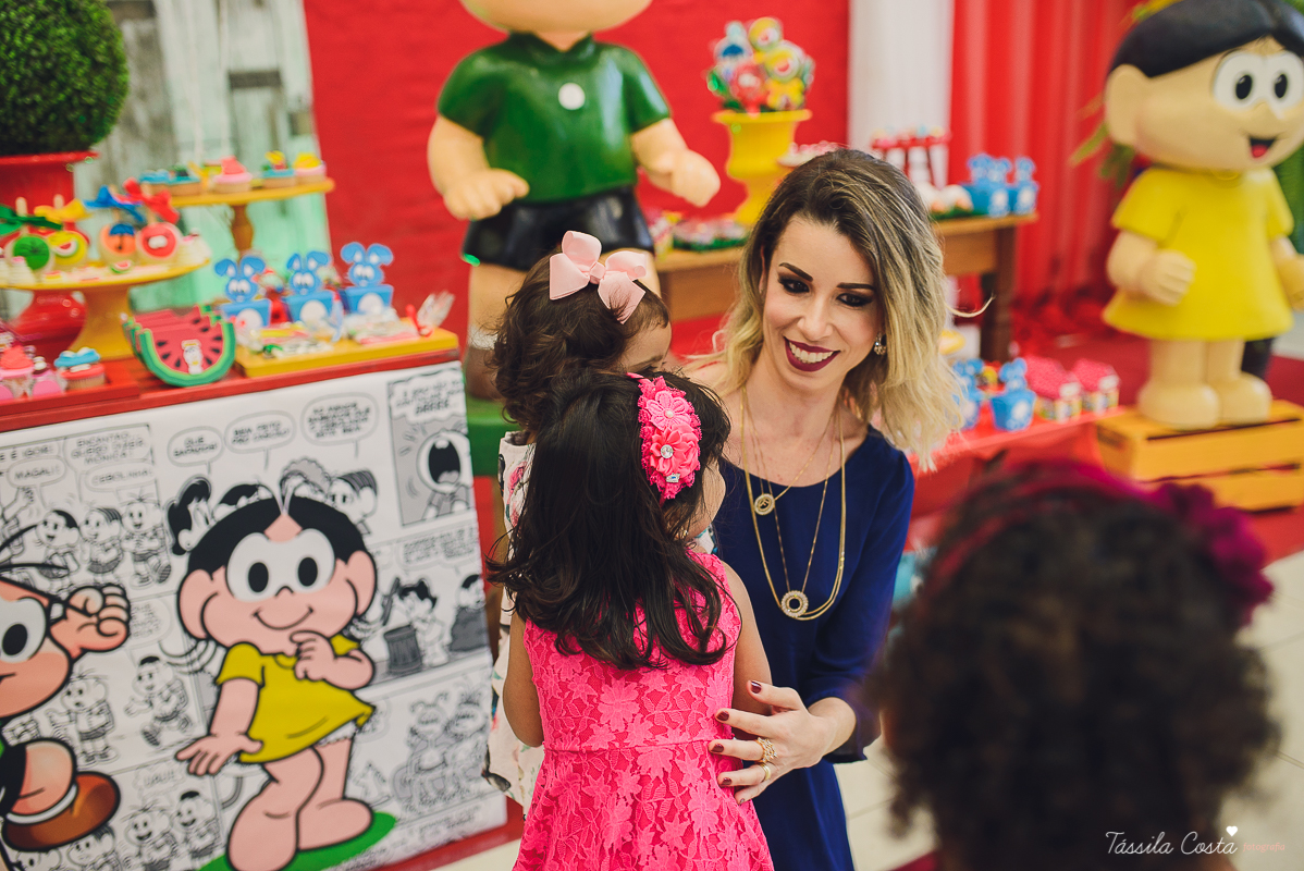 festa linda, no cerimonial Fanfarra, em Bento Ferreira, Vitória, fotos de eventos, festa infantil no tema Turma da Mônica, 3 anos da Laura, filha da chef de cozinha Marcela Bourguignon