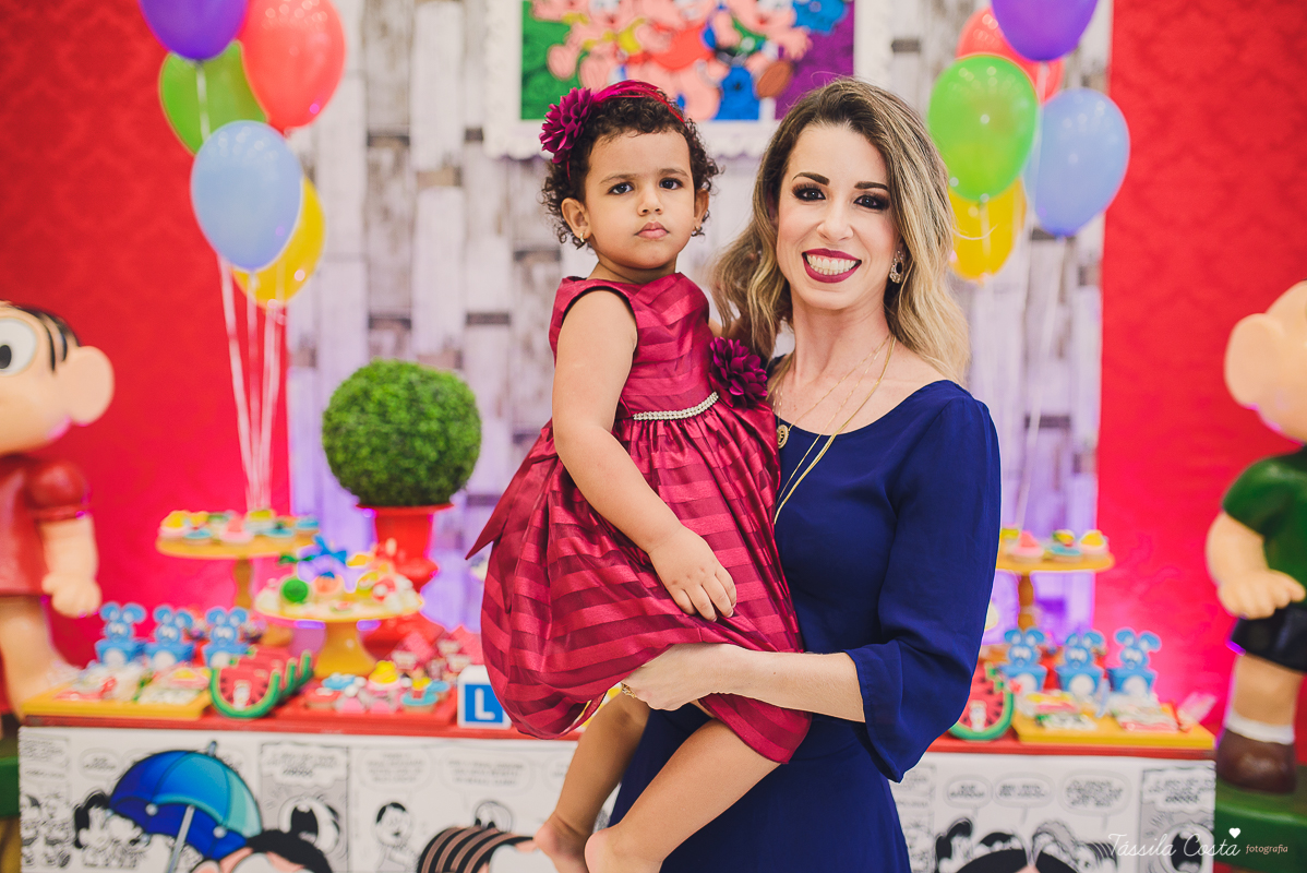 festa linda, no cerimonial Fanfarra, em Bento Ferreira, Vitória, fotos de eventos, festa infantil no tema Turma da Mônica, 3 anos da Laura, filha da chef de cozinha Marcela Bourguignon