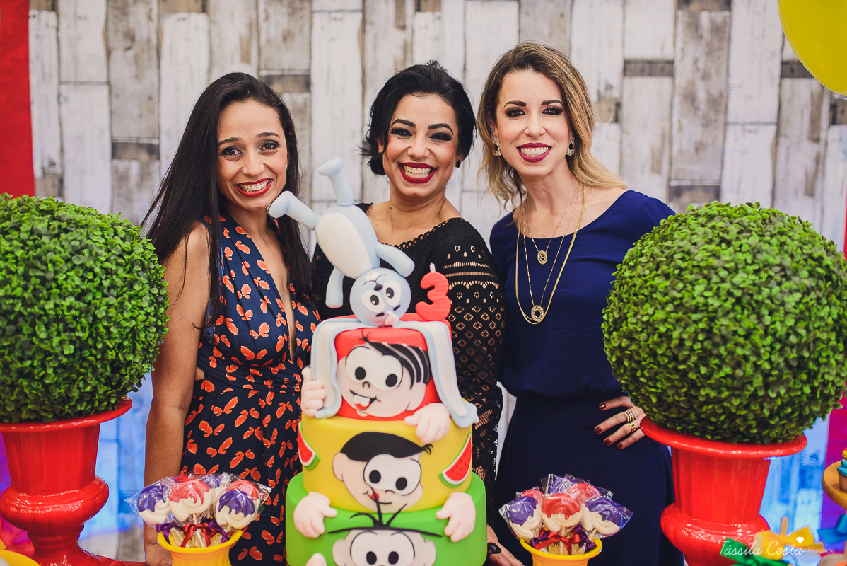 festa linda, no cerimonial Fanfarra, em Bento Ferreira, Vitória, fotos de eventos, festa infantil no tema Turma da Mônica, 3 anos da Laura, filha da chef de cozinha Marcela Bourguignon