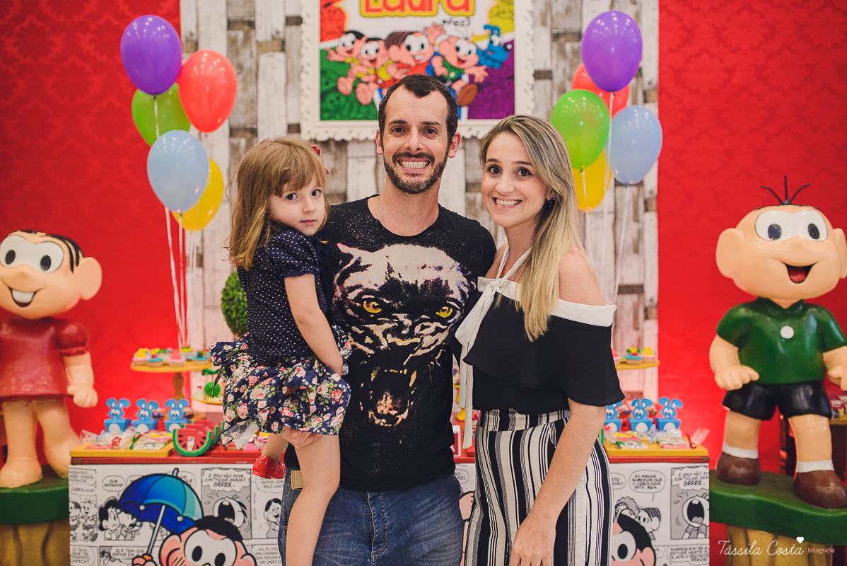 festa linda, no cerimonial Fanfarra, em Bento Ferreira, Vitória, fotos de eventos, festa infantil no tema Turma da Mônica, 3 anos da Laura, filha da chef de cozinha Marcela Bourguignon