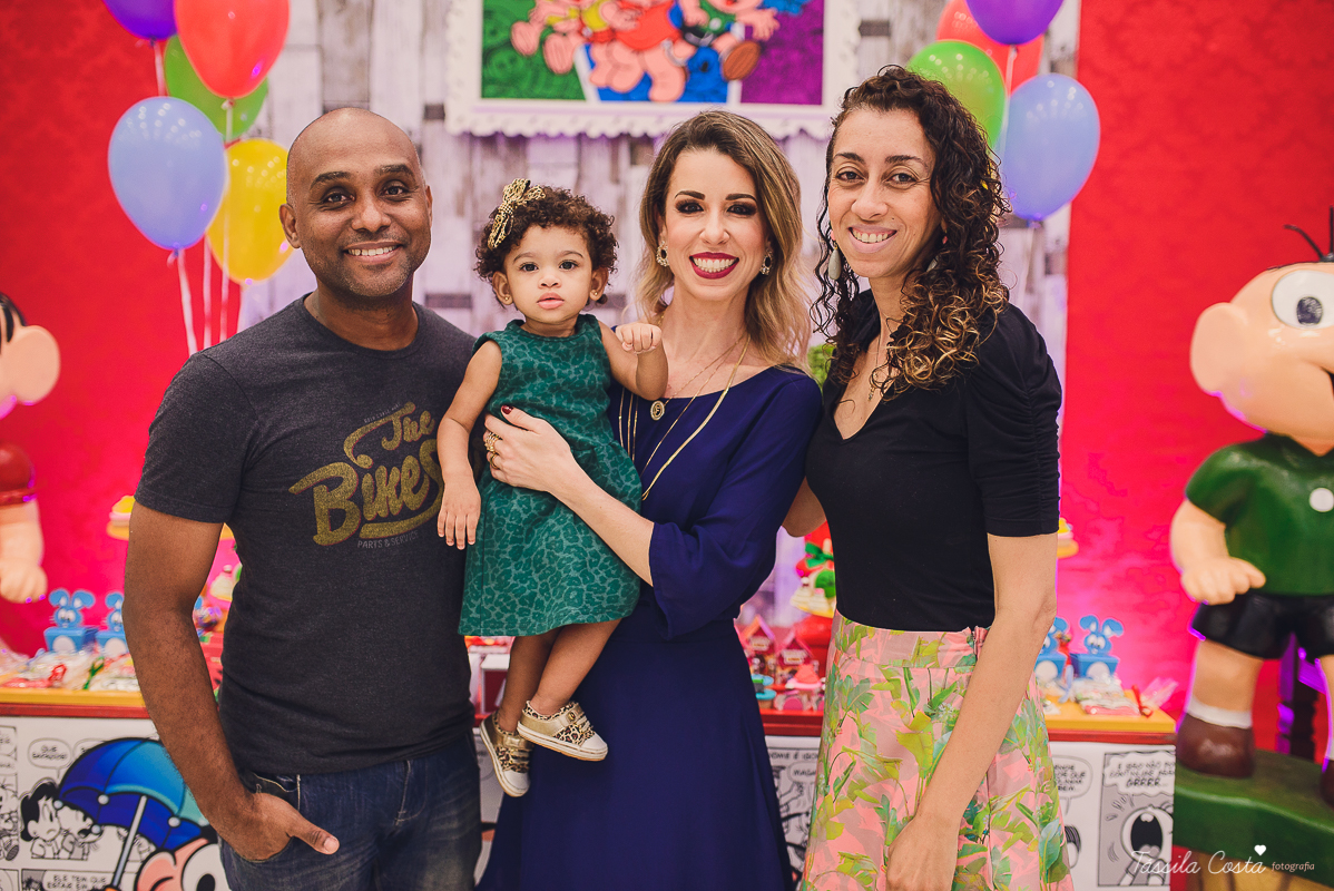 festa linda, no cerimonial Fanfarra, em Bento Ferreira, Vitória, fotos de eventos, festa infantil no tema Turma da Mônica, 3 anos da Laura, filha da chef de cozinha Marcela Bourguignon