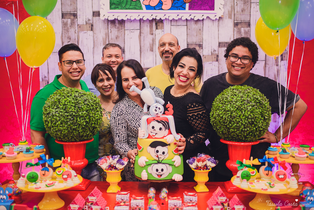 festa linda, no cerimonial Fanfarra, em Bento Ferreira, Vitória, fotos de eventos, festa infantil no tema Turma da Mônica, 3 anos da Laura, filha da chef de cozinha Marcela Bourguignon