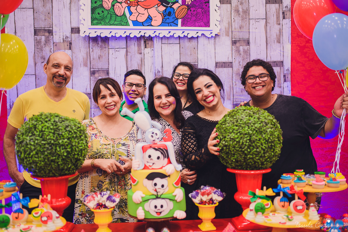 festa linda, no cerimonial Fanfarra, em Bento Ferreira, Vitória, fotos de eventos, festa infantil no tema Turma da Mônica, 3 anos da Laura, filha da chef de cozinha Marcela Bourguignon