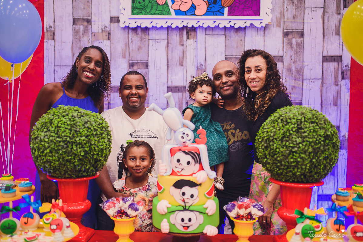 festa linda, no cerimonial Fanfarra, em Bento Ferreira, Vitória, fotos de eventos, festa infantil no tema Turma da Mônica, 3 anos da Laura, filha da chef de cozinha Marcela Bourguignon