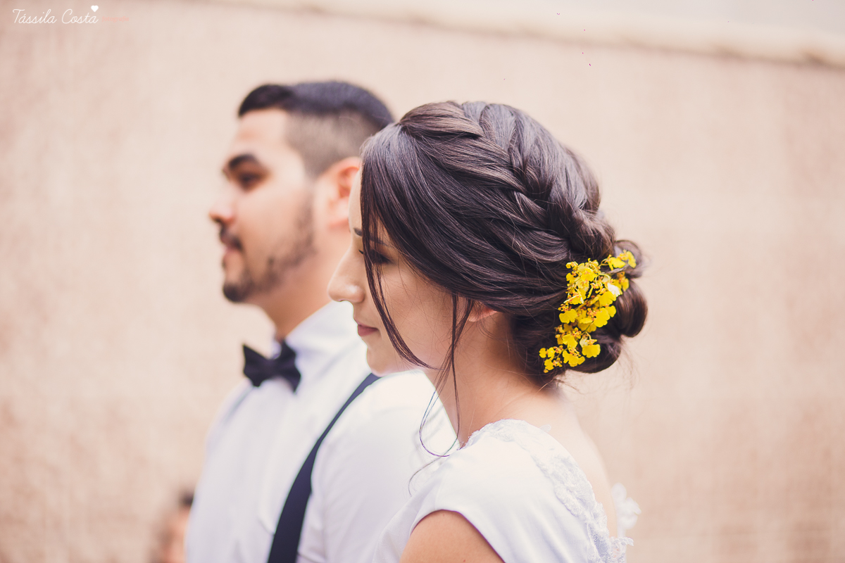 casamento em cobilândia, no cerimonial Aconchego, festa de dia, casamento de dia, decoração linda do casamento, noiva de vestido curto, maquiagem e cabelo da noiva Larrissa Rodrigues