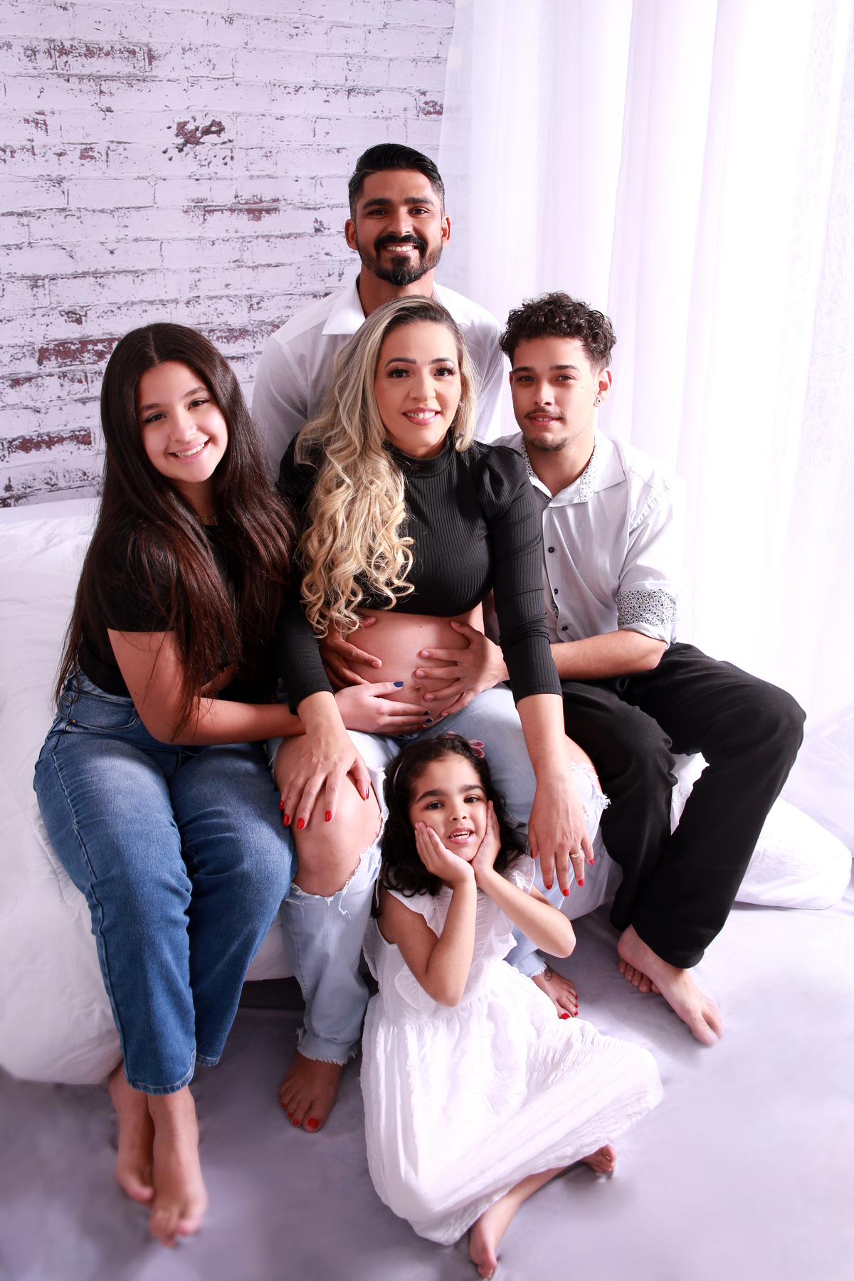 gestante com a familia